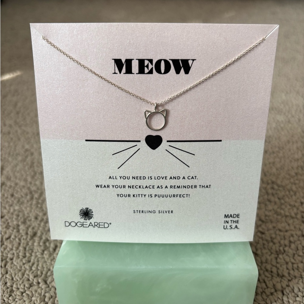 Dogeared Sterling Silver Cat Outline Necklace